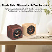 Q1 Wooden Mini Portable Mega Bass Wireless Bluetooth Speaker(Yellow)