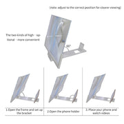 F3 14 inch Radiation Protection Universal Mobile Phone Screen Amplifier 3D HD Video Amplifier with Stand(White)