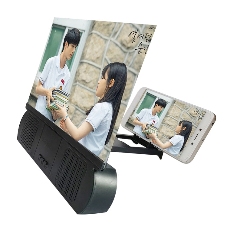 F9 10 inch Universal Chargeable Mobile Phone Screen Amplifier HD Video Amplifier with Silicone Suction Cup Stand & Bluetooth Speaker(Black)