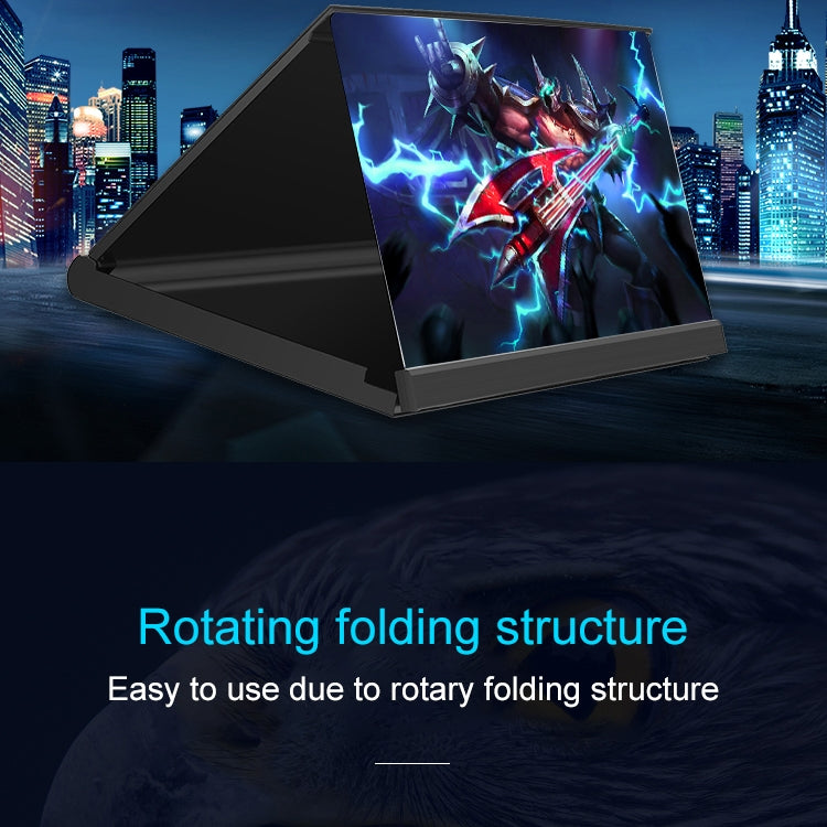 F18 12 inch Rotatable Folding Universal Mobile Phone Screen Amplifier HD Video Amplifier with Block Light Card, Book Shape Version(Blue)