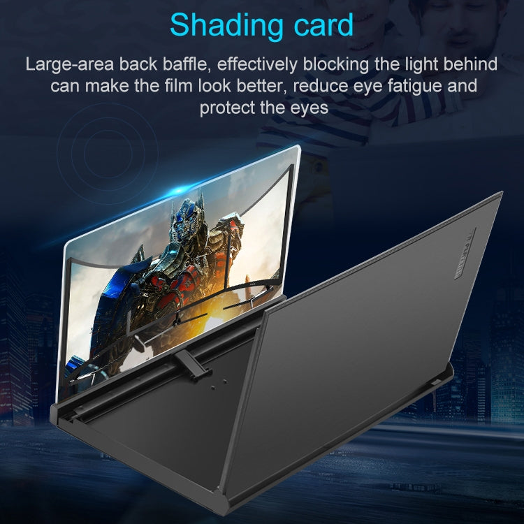 F18 12 inch Rotatable Folding Universal Mobile Phone Screen Amplifier HD Video Amplifier with Block Light Card, Book Shape Version(Blue)