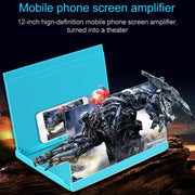 F18 12 inch Rotatable Folding Universal Mobile Phone Screen Amplifier HD Video Amplifier with Block Light Card, Book Shape Version(Blue)