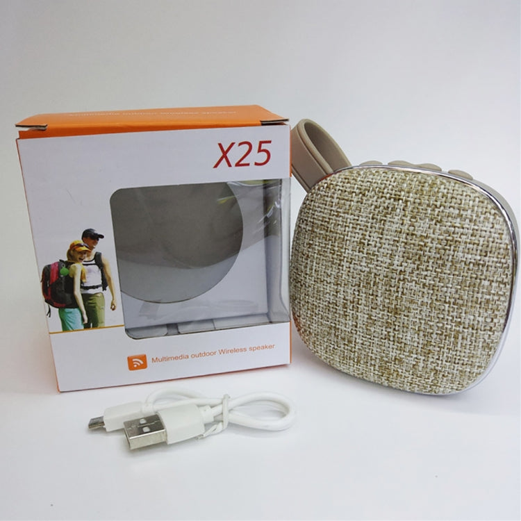 X25new Cloth Texture Square Portable Mini Bluetooth Speaker, Support Hands-free Call & TF Card & AUX(Green)