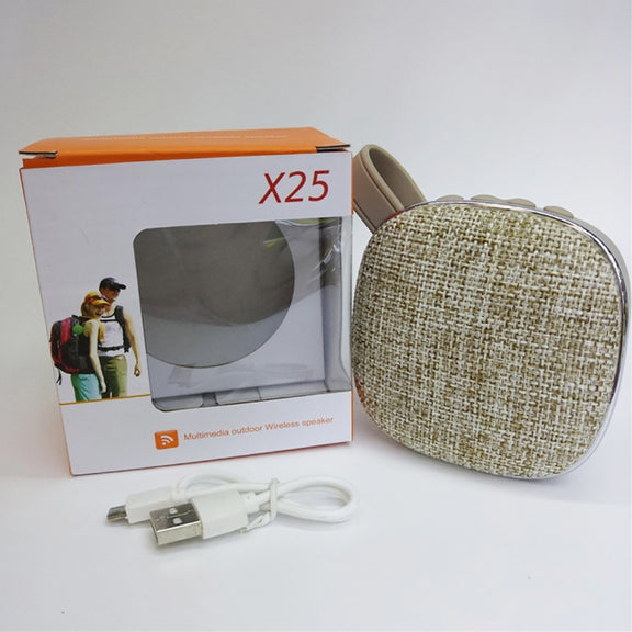X25new Cloth Texture Square Portable Mini Bluetooth Speaker, Support Hands-free Call & TF Card & AUX(Green)