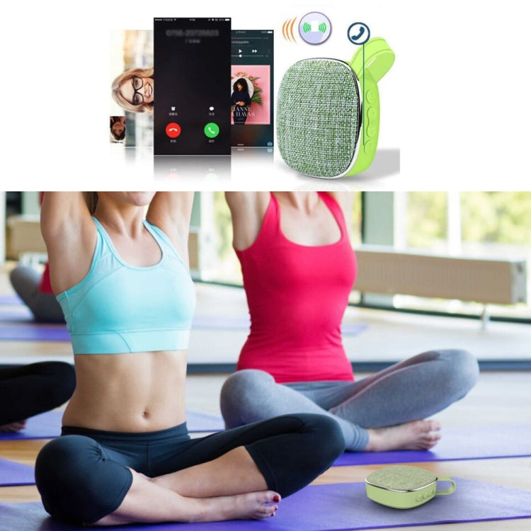 X25new Cloth Texture Square Portable Mini Bluetooth Speaker, Support Hands-free Call & TF Card & AUX(Green)