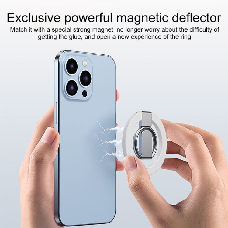 MagSafe Magnetic Adhesive Free Double Joint Ring Holder For iPhone 13 Series / iPhone 12 Series(White)