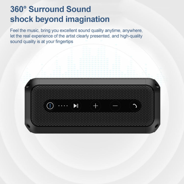 EBS-307 20W High-power Portable Subwoofer Water-resistant Wireless Bluetooth Speaker(Black)