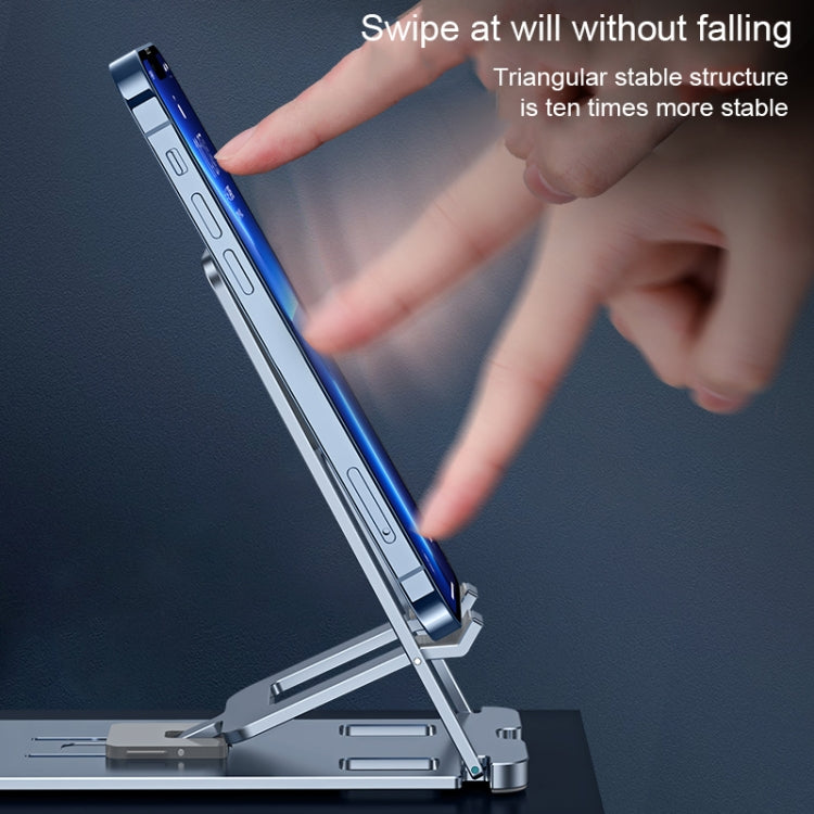 LK022 Portable Foldable Desktop Phone Holder (Silver)