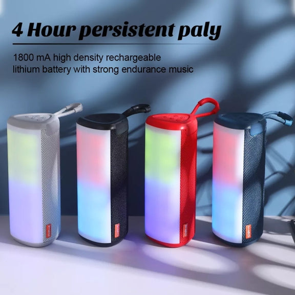 T&G TG357 Portable Wireless Bluetooth Speaker Outdoor Subwoofer with RGB Colorful Light & TWS(Black)