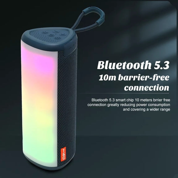 T&G TG357 Portable Wireless Bluetooth Speaker Outdoor Subwoofer with RGB Colorful Light & TWS(Black)