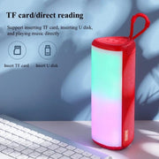 T&G TG357 Portable Wireless Bluetooth Speaker Outdoor Subwoofer with RGB Colorful Light & TWS(Black)
