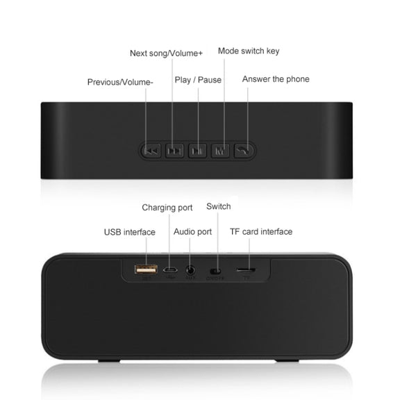 SC211 Pro Outdoor Multi-function Card Wireless Bluetooth Speaker Upgraded Version(Black)