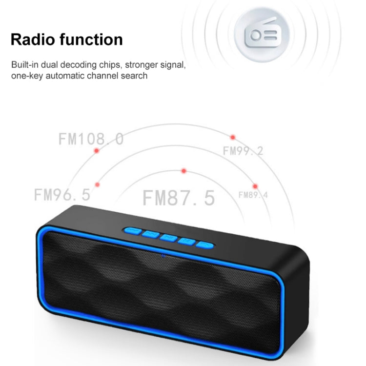 SC211 Pro Outdoor Multi-function Card Wireless Bluetooth Speaker Upgraded Version(Red)