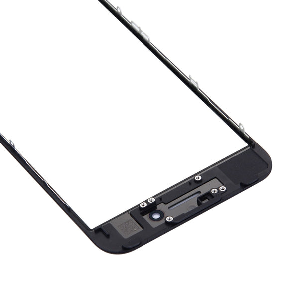 Front Screen Outer Glass Lens with Front LCD Screen Bezel Frame for iPhone 7 (Black)