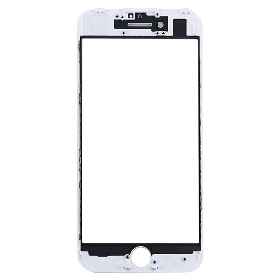 Front Screen Outer Glass Lens with Front LCD Screen Bezel Frame for iPhone 7 (White)