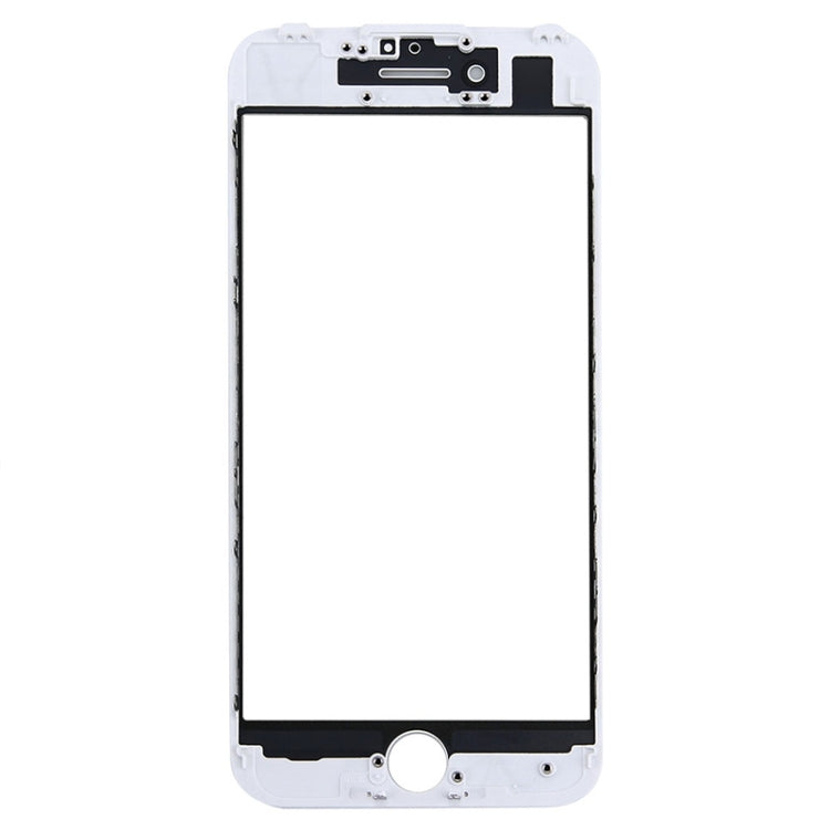 Front Screen Outer Glass Lens with Front LCD Screen Bezel Frame for iPhone 7 (White)