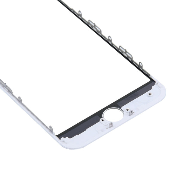 Front Screen Outer Glass Lens with Front LCD Screen Bezel Frame for iPhone 7 (White)