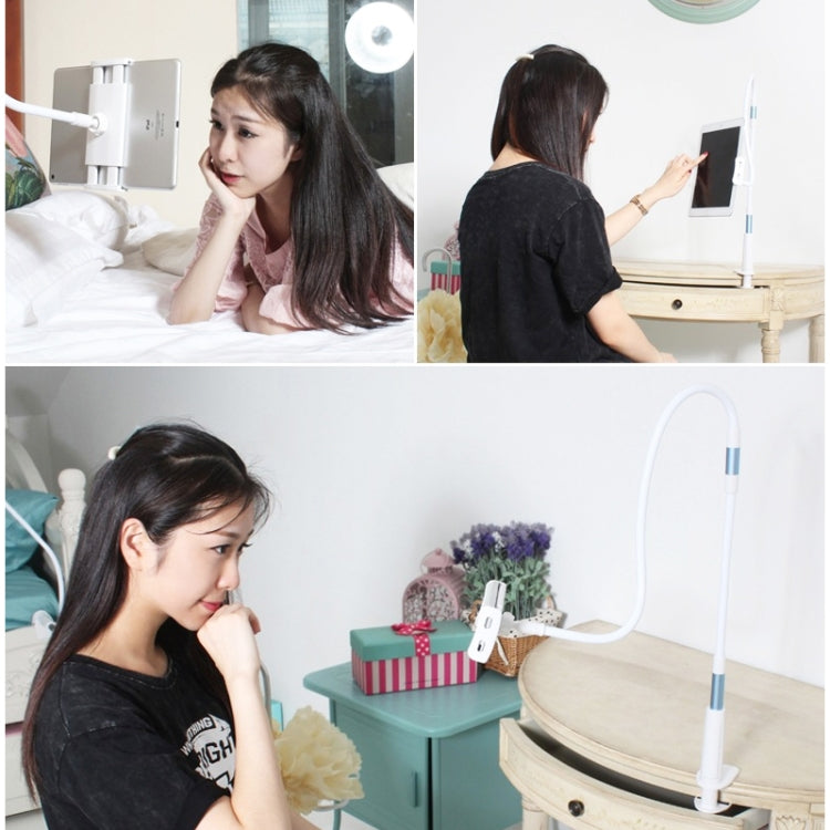 UBN-30 Classic Style Universal 360 Degrees Rotating Detachable Two-stage Lazy Bracket Mobile Phone / Tablet Desktop Bracket with Bilateral Pull Chuck (White)