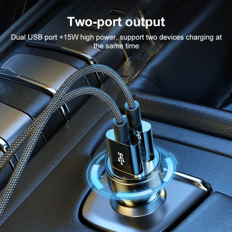 WK WP-C43 Staroad Series 15W Dual USB Car Charger (Black)