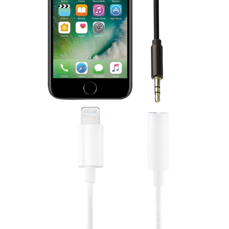 8 Pin 3.5mm Earphone Audio Adapter, Line Length: 8cm(White)