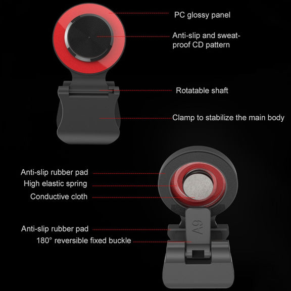 A9 Direct Mobile Clip Games Joystick Artifact Hand Travel Button Sucker with Ring Holder for iPhone, Android Phone, Tablet(Silver)
