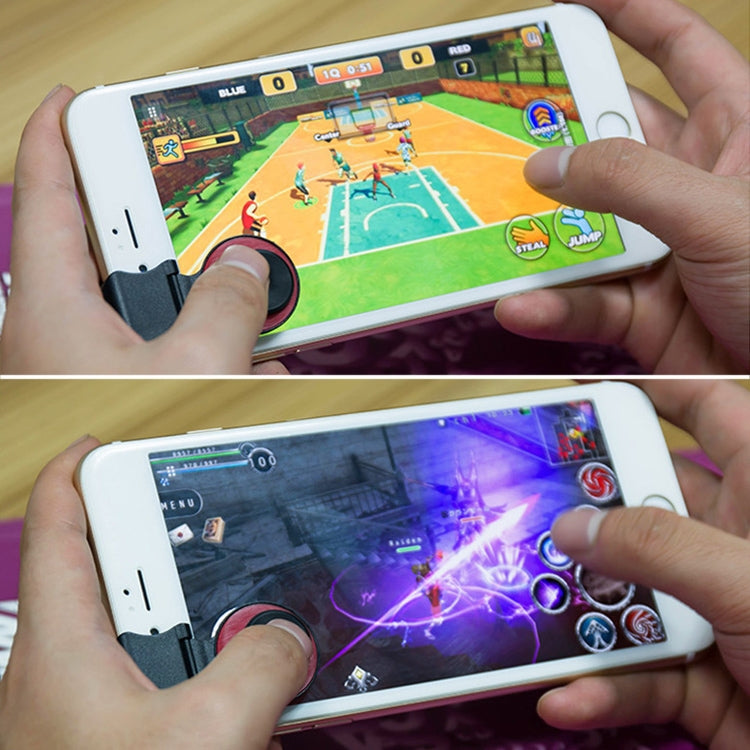 A9 Direct Mobile Clip Games Joystick Artifact Hand Travel Button Sucker with Ring Holder for iPhone, Android Phone, Tablet(Silver)