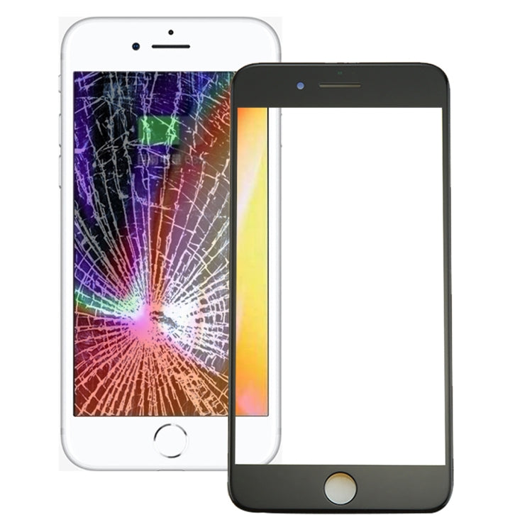 Front Screen Outer Glass Lens with Front LCD Screen Bezel Frame & OCA Optically Clear Adhesive for iPhone 8(Black)