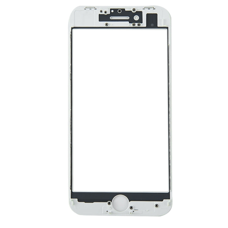Front Screen Outer Glass Lens with Front LCD Screen Bezel Frame & OCA Optically Clear Adhesive for iPhone 8(White)