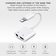JOYROOM S-Y104 Ben Series Apple 3.5+Lightning Adapter, Length: 1.2m(White)