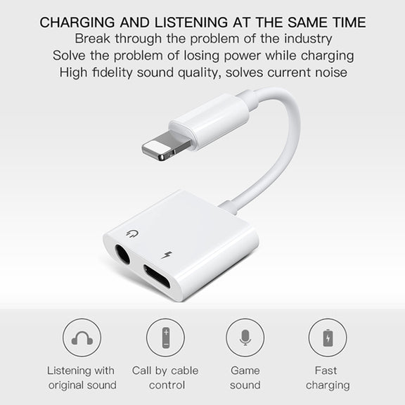 JOYROOM S-Y104 Ben Series Apple 3.5+Lightning Adapter, Length: 1.2m(White)