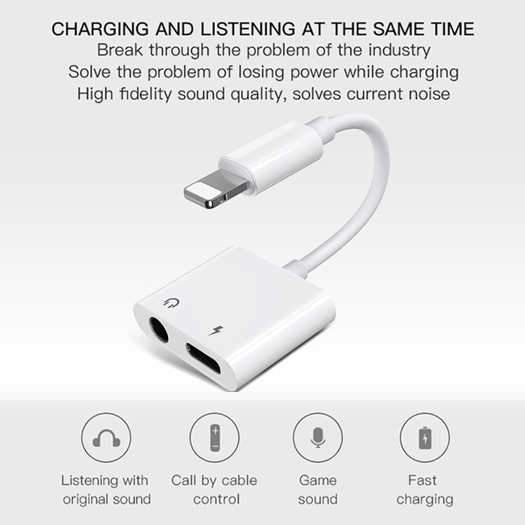 JOYROOM S-Y104 Ben Series Apple 3.5+Lightning Adapter, Length: 1.2m(White)