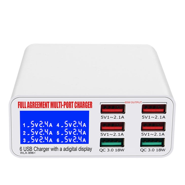 WLX-896+ 6 In 1 Multi-function Smart Digital Display USB Charger(US Plug)