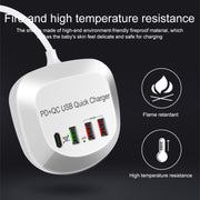 WLX-T3P 4 In 1 PD + QC Multi-function Smart Fast Charging USB Charger(UK Plug)