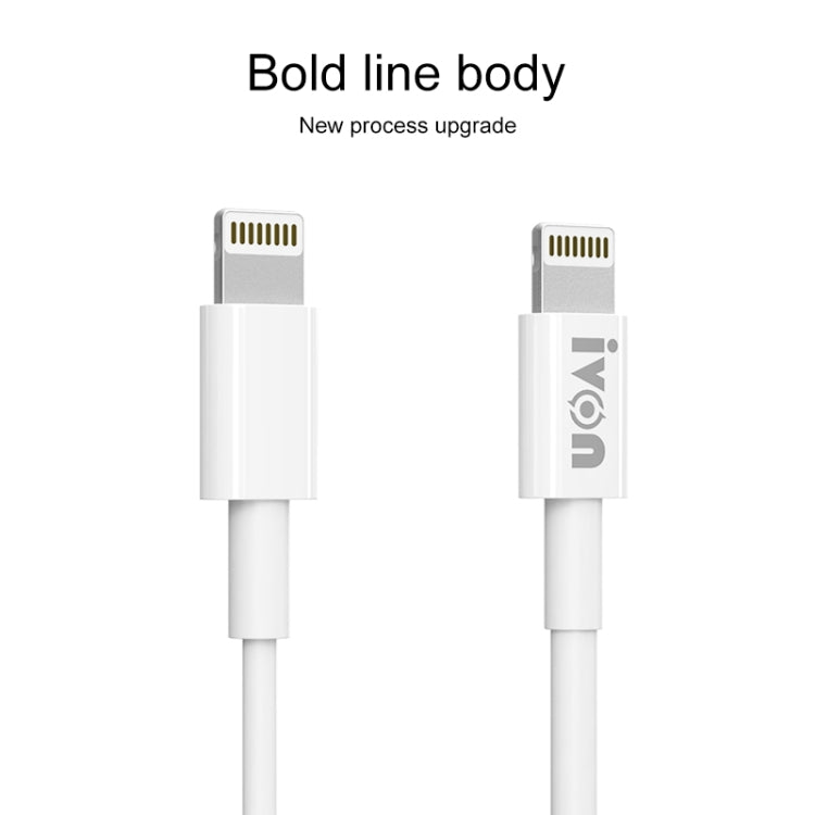 IVON CA70 8 Pin Fast Charging Data Cable, Length: 2m (White)