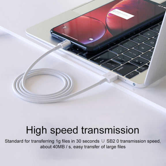 IVON CA70 8 Pin Fast Charging Data Cable, Length: 3m (White)