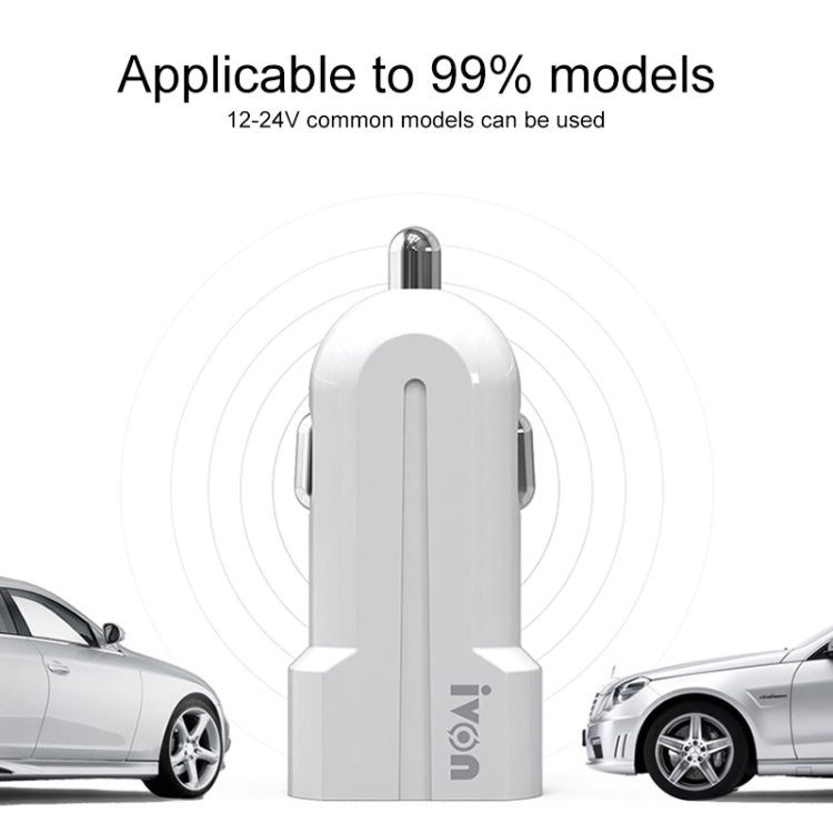 IVON CC13 QC 3.0 Fast Charging Car Charger (White)