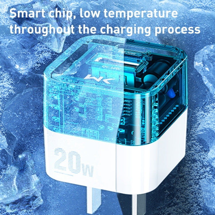 WK WP-U149 20W USB+USB-C/Type-C Dual Port Transparent Charger, Specifications: US Plug (Black)