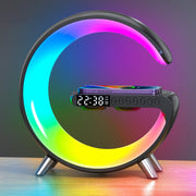 N69 Smart Bluetooth Speaker Support Wireless Charger & Alarm Clock & Ambient Light, US Plug(Black)