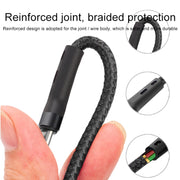 100W 6A Type-C to 8 Pin+Type-C+Micro USB Charging Data Cable, 1.3m(Black)