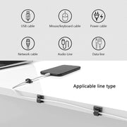HG2392 50 PCS Desktop Data Cable Organizer Fixing Clip, Gum Type: Acrylic (White)