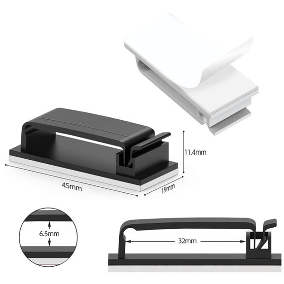 HG2613 20 PCS Desktop Data Cable Organizer Fixing Clip (Black)