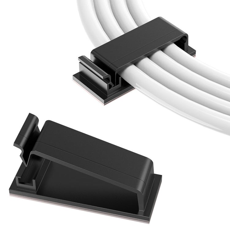 HG2613 20 PCS Desktop Data Cable Organizer Fixing Clip (Black)