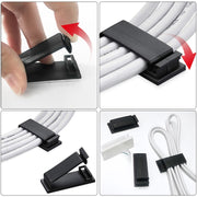 HG2613 20 PCS Desktop Data Cable Organizer Fixing Clip (Black)