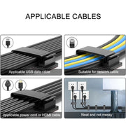 HG2613 20 PCS Desktop Data Cable Organizer Fixing Clip (Black)