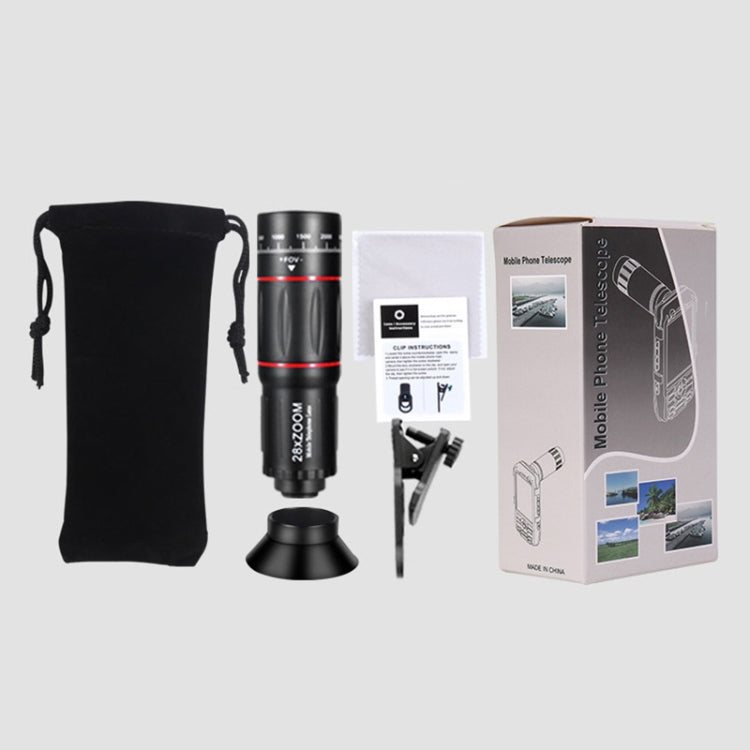 W28-QK Mobile Phone Universal Lens Telescope 28X Color Box Set