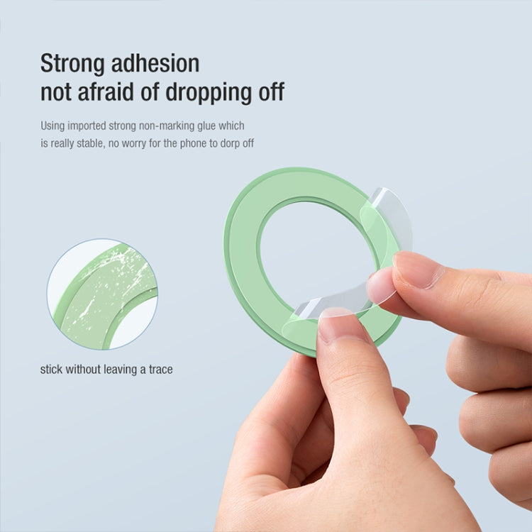 2 PCS NILLKIN Portable PU Leather Magnetic Ring Sticker (Green)