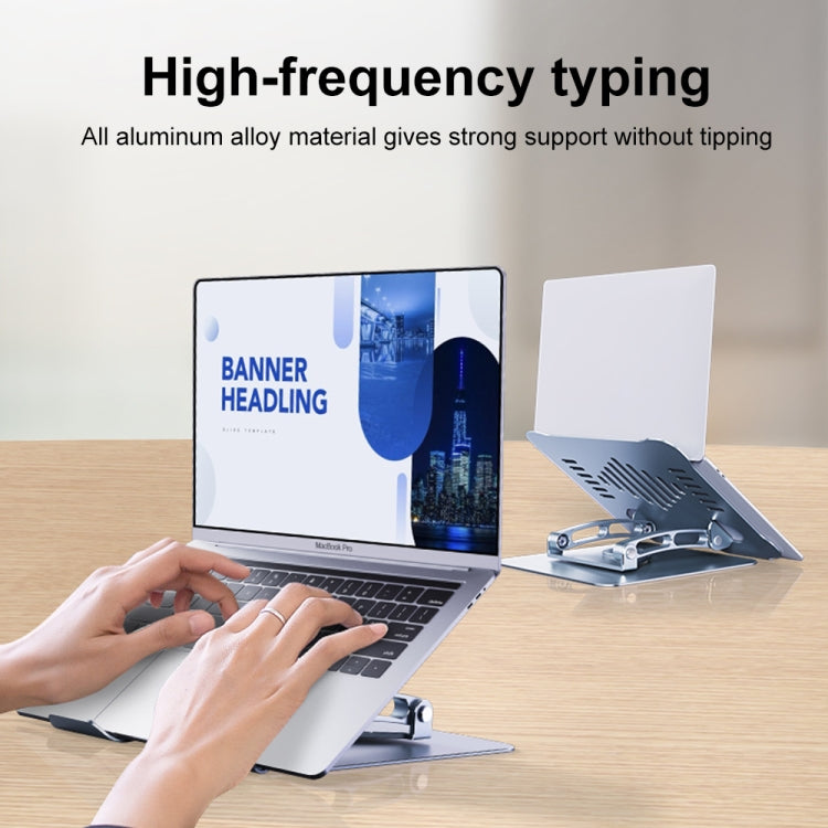 R-JUST HZ39 Triangular Swivel Lift Laptop Stand (Silver)