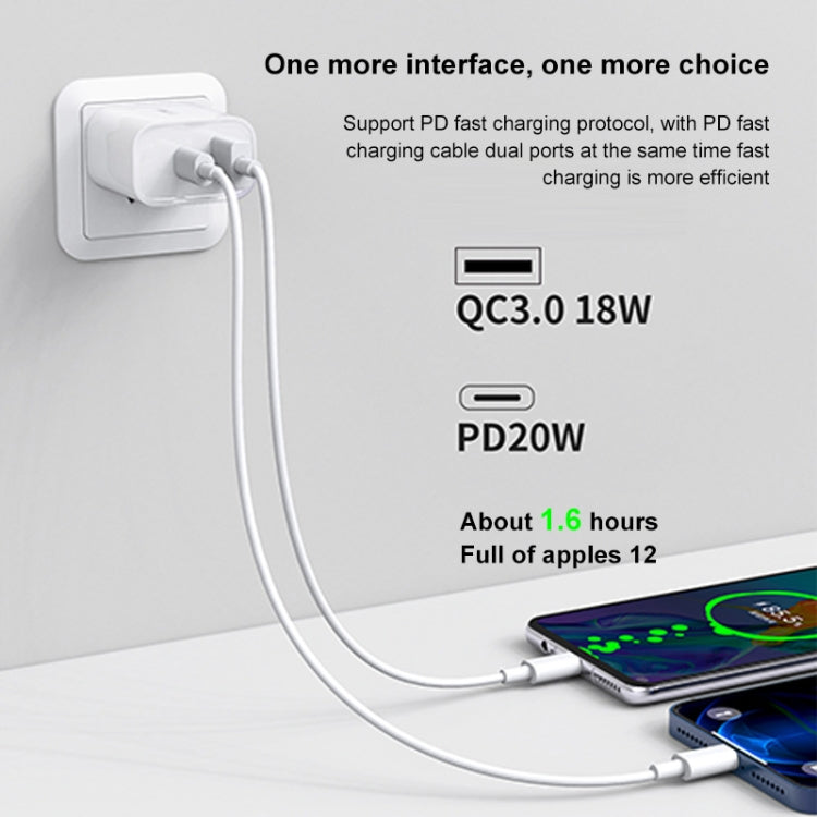 WK WP-U53 QC3.0 Charger 20W USB Type-C Maxspeed PD Fast Charger(UK Plug)