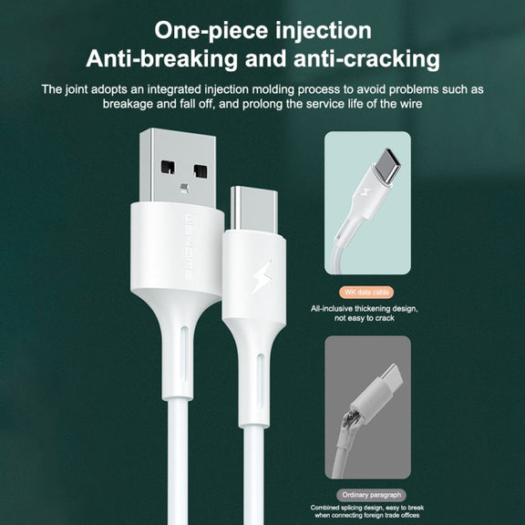 WK WDC-136 USB to 8 Pin 3A Fast Charing Data Cable(Black)