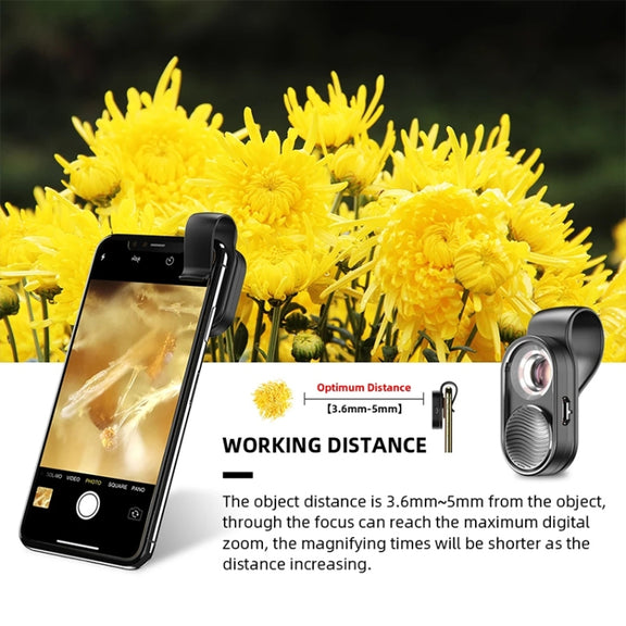 APEXEL APL-MS001 100X Smartphone Microscope with LED Light
